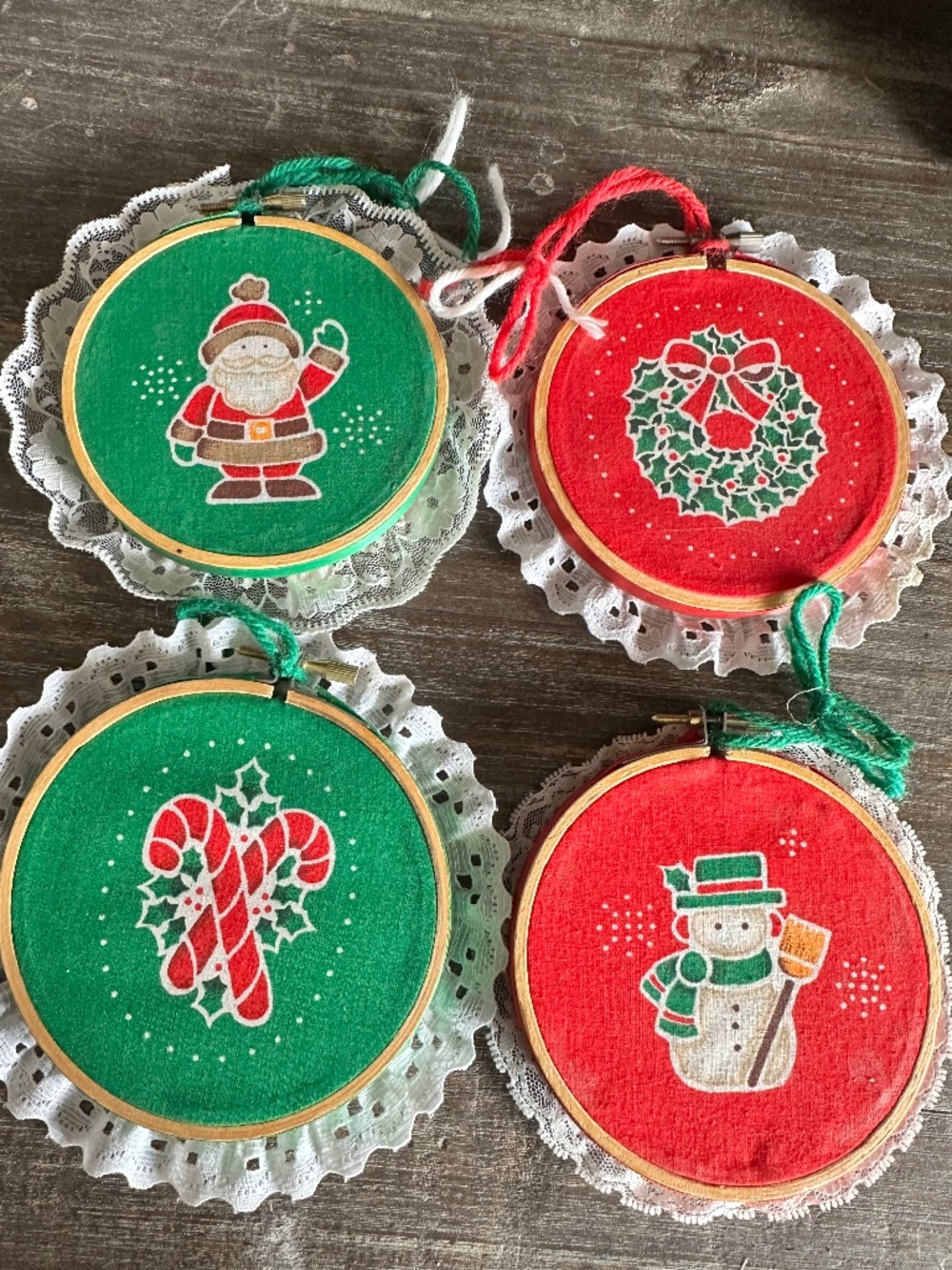 Ornament 4 Vtg Handmade